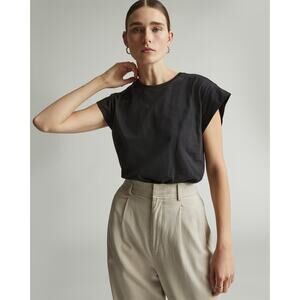 New Everlane The Muscle Tee in Essential Cotton Black Size Medium